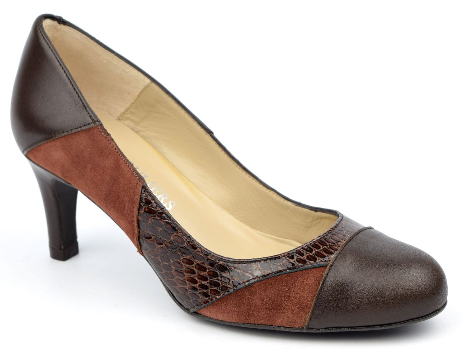 escarpin cuir marron