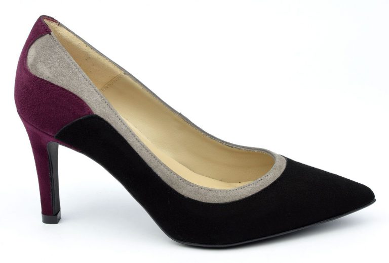 Escarpins LORI PARIS Tout Cuir Daim Bordeaux Vintage 80's Taille 37 - Neufs Sans Boîte